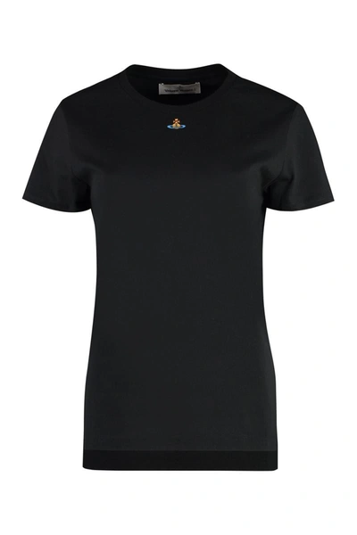 Shop Vivienne Westwood Cotton Crew-neck T-shirt In Black