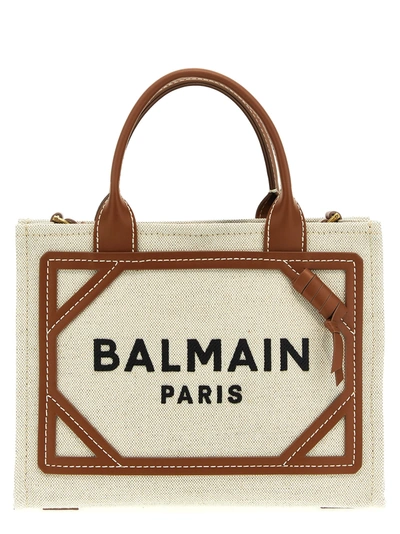 Shop Balmain B-army Shopping Bag In Beige