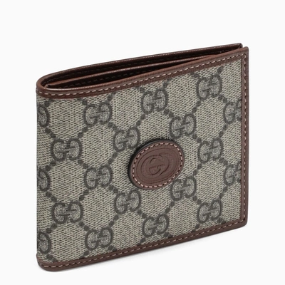 Shop Gucci Gg Jacquard Fabric Bi-fold Wallet In Beige