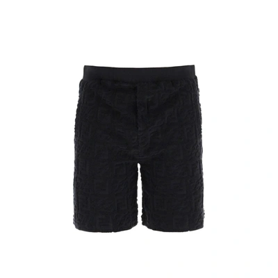 Shop Fendi Logo Shorts In Black