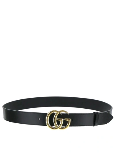 Shop Gucci Double G Belt In Black