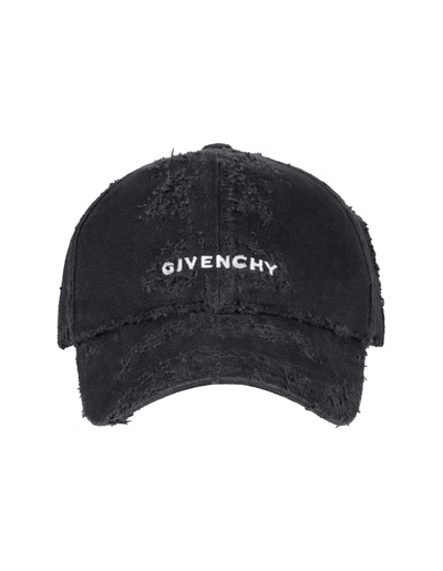 Shop Givenchy Embroidered Cap In Black Cotton