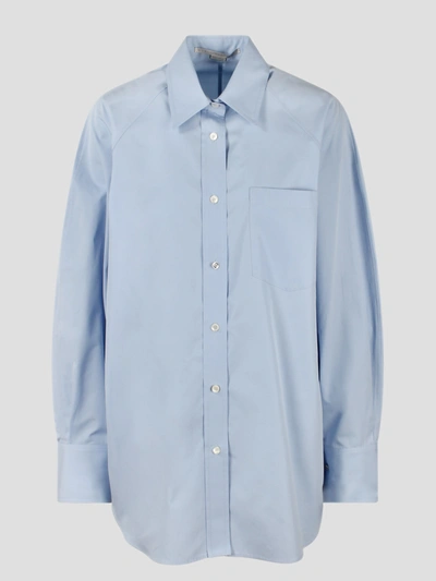 Shop Stella Mccartney Cotton Poplin Straight Shirt In Blue