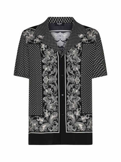 Shop Balmain Shirt In Noir/ivoire