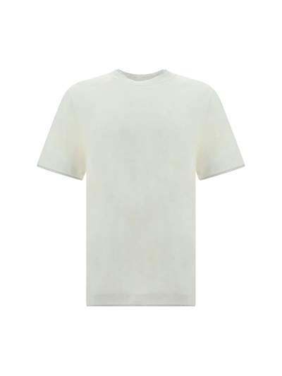 Shop Brunello Cucinelli T-shirt In Off White+perla