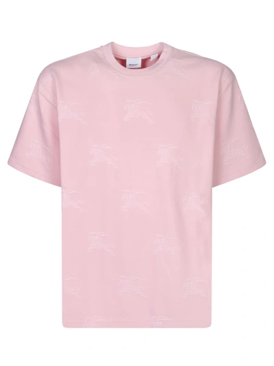 Shop Burberry All-over Ekd Logo Pink T-shirt