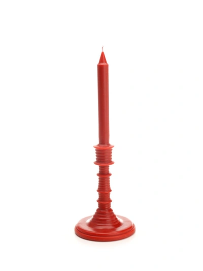 Shop Loewe Tomato Leaves Essence Wax Candlestick In Red