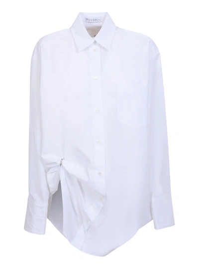Shop Jw Anderson J.w. Anderson Eyelets Oversize White Shirt
