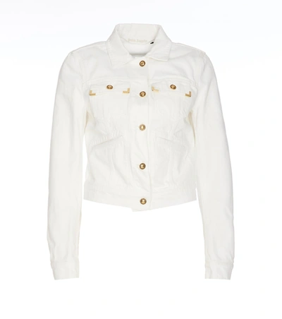 Shop Palm Angels Denim Jacket In White