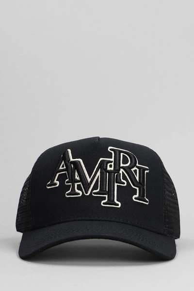 Shop Amiri Hats In Black Cotton