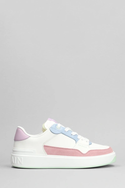 Shop Balmain B Court Sneakers In Multicolor Leather
