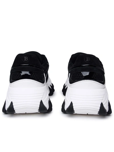 Shop Balmain Black Leather Blend Sneakers
