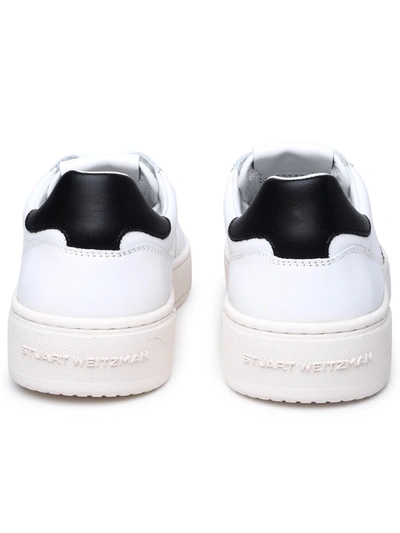 Shop Stuart Weitzman White Leather Sneakers