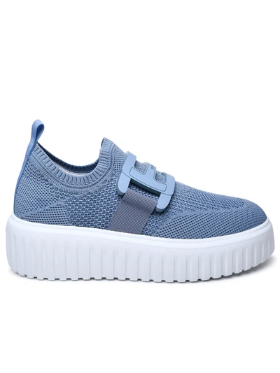 Shop Hogan Sneakers In Light Blue Fabric