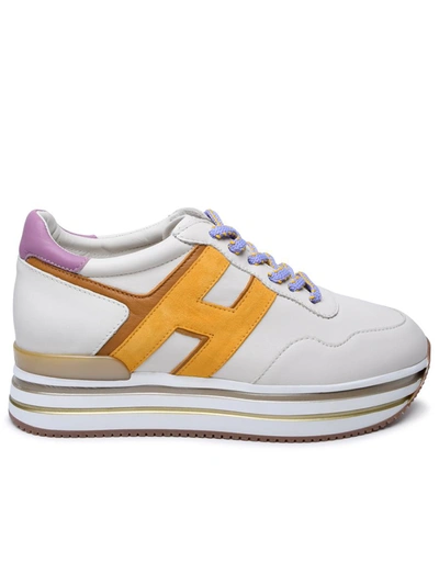 Shop Hogan Beige Leather Sneakers In White