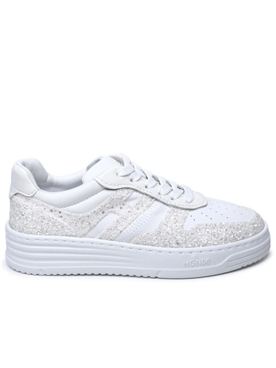 Shop Hogan White Leather Sneakers In Avorio