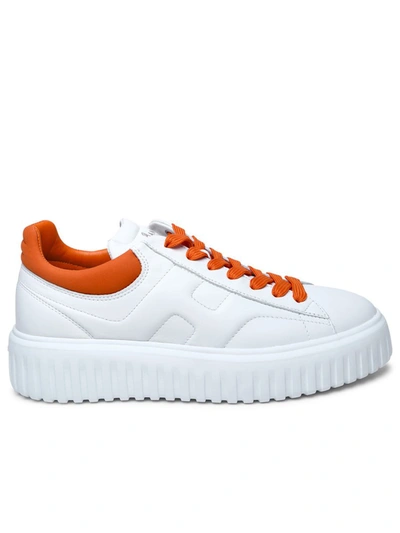 Shop Hogan White Leather Sneakers