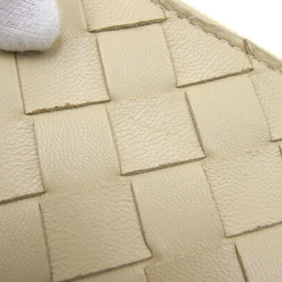 Shop Bottega Veneta Intrecciato Beige Leather Wallet  ()