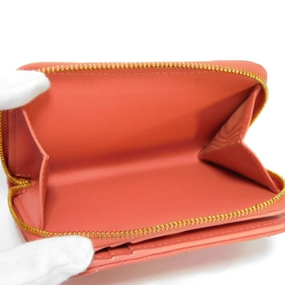 Shop Dior Caro Pink Leather Wallet  ()