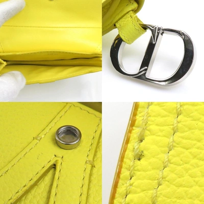 Shop Dior Yellow Leather Clutch Bag ()
