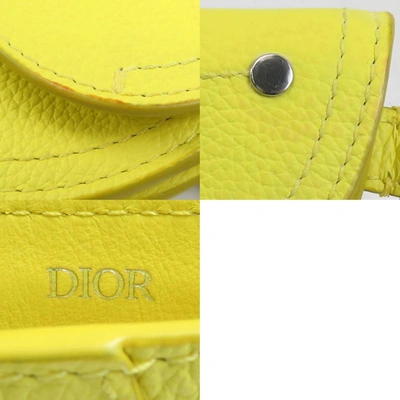 Shop Dior Yellow Leather Clutch Bag ()