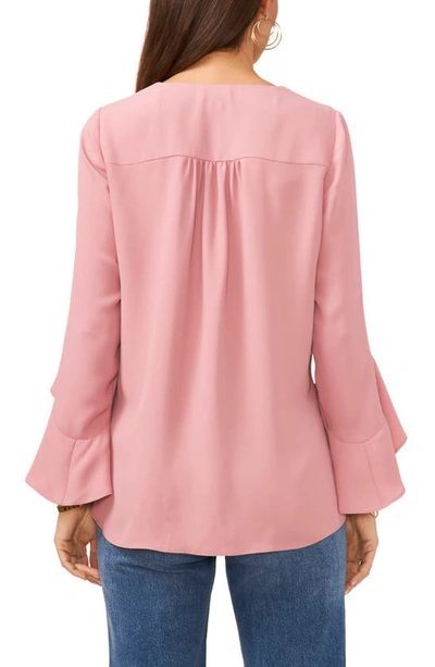 Shop Vince Camuto Flutter Sleeve Tunic In Pink Shadow