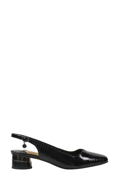 J. Reneé Taveta Slingback Pump In Black Lizard Print