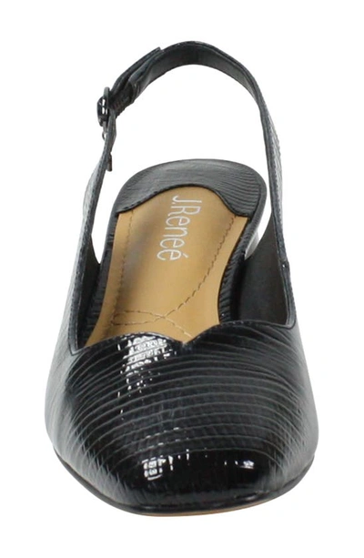 J. Reneé Taveta Slingback Pump In Black Lizard Print