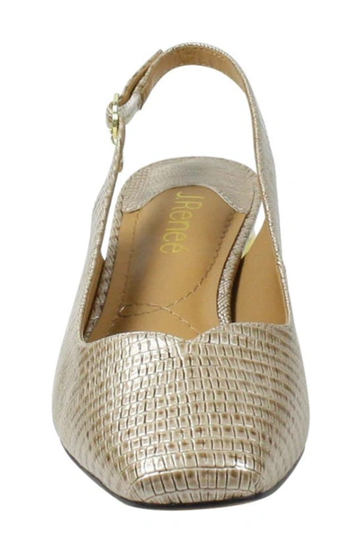 J. Reneé Taveta Slingback Pump In Pearl Beige Lizard Print