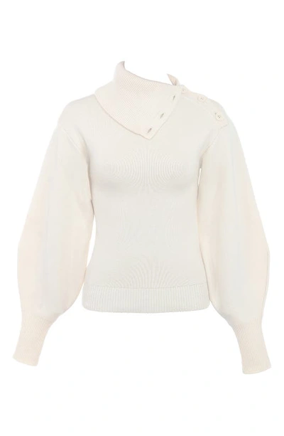 House Of Cb Adelita Split Cowl Neck Sweater In Cream