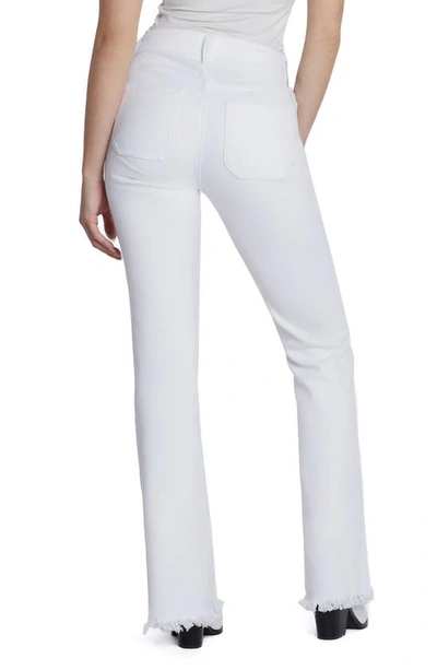 Shop Hint Of Blu Super Fringe High Waist Flare Jeans In Pure Whte
