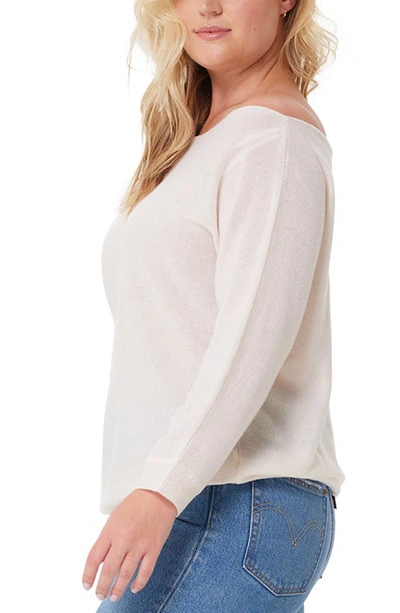Minnie Rose One-shoulder Cotton & Cashmere Sweater In White