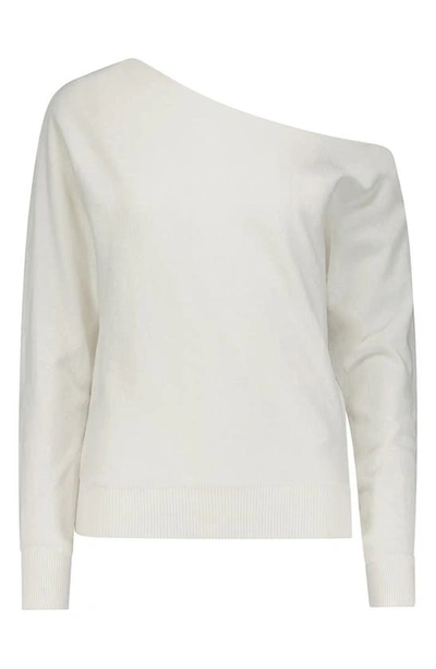 Shop Minnie Rose One-shoulder Cotton & Cashmere Sweater In White