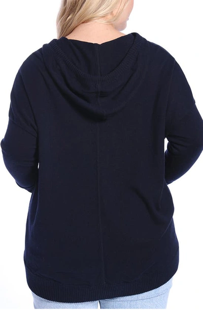 Shop Minnie Rose Cashmere Zip Hoodie Jacket In Navy