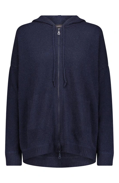 Shop Minnie Rose Cashmere Zip Hoodie Jacket In Navy