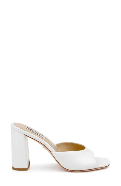 Badgley Mischka Cadence Leather Mule Sandals In Soft White