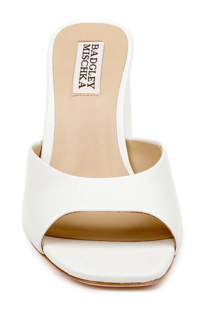 Badgley Mischka Cadence Leather Mule Sandals In Soft White