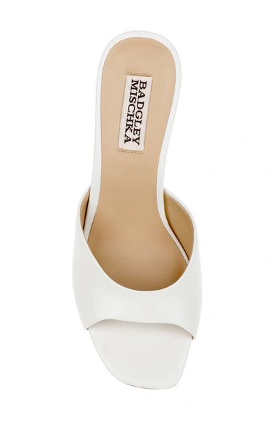 Badgley Mischka Cadence Leather Mule Sandals In Soft White
