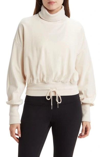 Shop Sweaty Betty Melody Fleece Pullover Sweatshirt In Alabaster