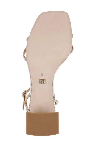 Badgley Mischka Carlota Metallic Embossed Ankle-strap Sandals In Platino