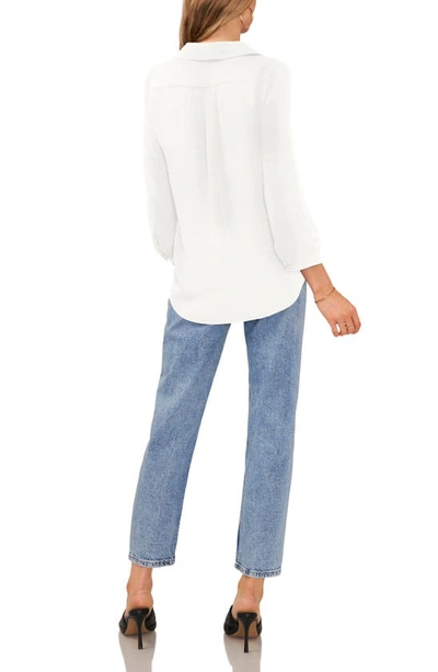 Vince Camuto Pleat Front Satin Shirt In New Ivory