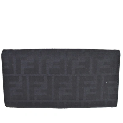 Shop Fendi Zucca Black Canvas Wallet  ()