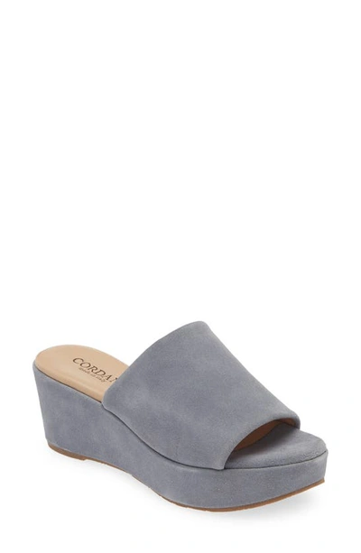 Shop Cordani Riley Platform Wedge Slide Sandal In Crosta Avio