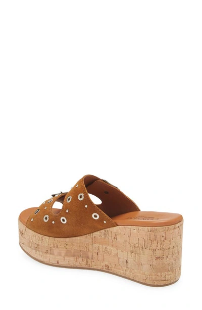 Cordani Jayne Platform Wedge Slide Sandal In Crosta Clove