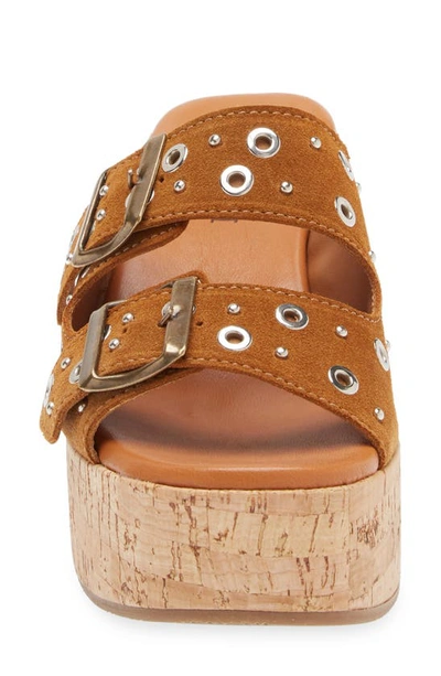 Cordani Jayne Platform Wedge Slide Sandal In Crosta Clove