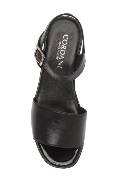 Shop Cordani Junie Ankle Strap Platform Wedge Sandal In Nappa Pelle Nero