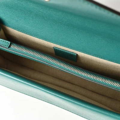 Shop Gucci Dionysus Green Leather Shoulder Bag ()