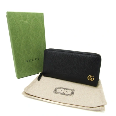 Shop Gucci Gg Marmont Black Leather Wallet  ()