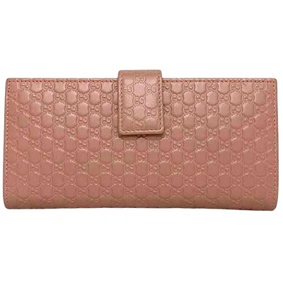 Shop Gucci Ssima Pink Leather Wallet  ()