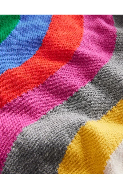 Shop Mini Boden Kids' Rainbow Wave Sweater In Blue Multi